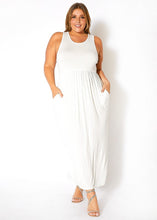 Load image into Gallery viewer, Plus Size Sleeveless Ruched Maxi Dress