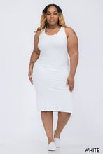 Load image into Gallery viewer, Plus Size Ribbed Side Slit Tank Dress