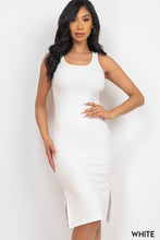 Load image into Gallery viewer, Ribbed Side Slit Tank Midi Dress
