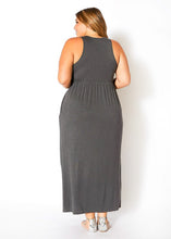 Load image into Gallery viewer, Plus Size Sleeveless Ruched Maxi Dress
