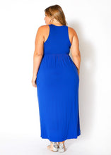 Load image into Gallery viewer, Plus Size Sleeveless Ruched Maxi Dress