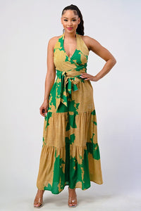 Ready for vacation floral print two piece set