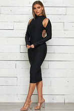 Load image into Gallery viewer, OPEN BACK MID LENGTH LONG SLEEVE BANDAGE DRESS